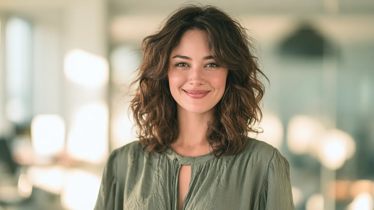 Confident American woman smiling in a bright office, representing this resource personal loan guidance